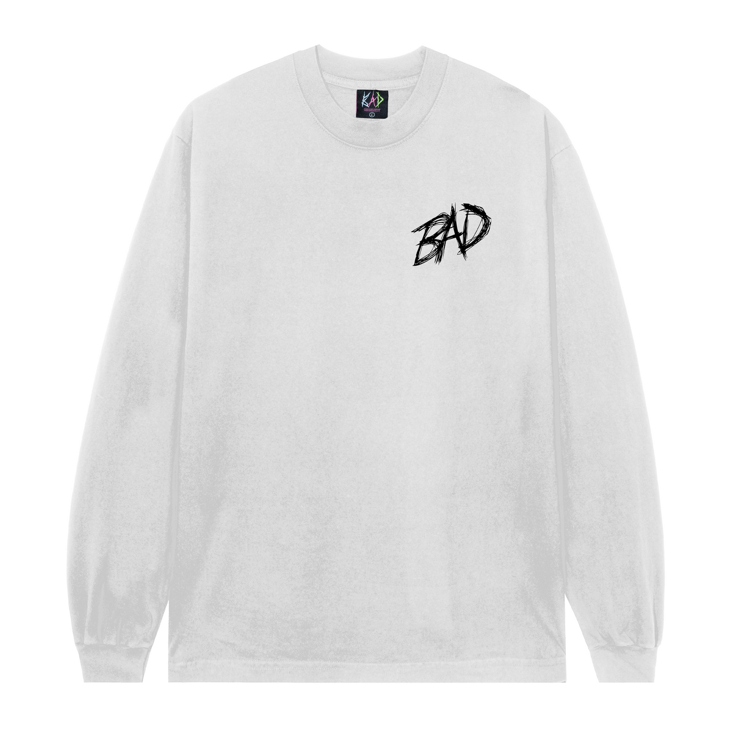 AM I SUPPOSED TO CARE LONG SLEEVE WHITE