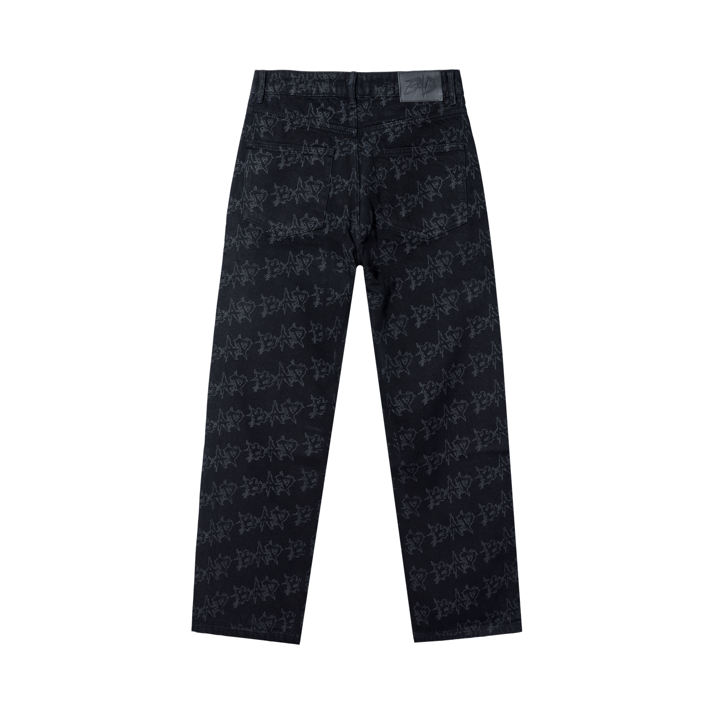 BAD ALLOVER DENIM PANTS BLACK