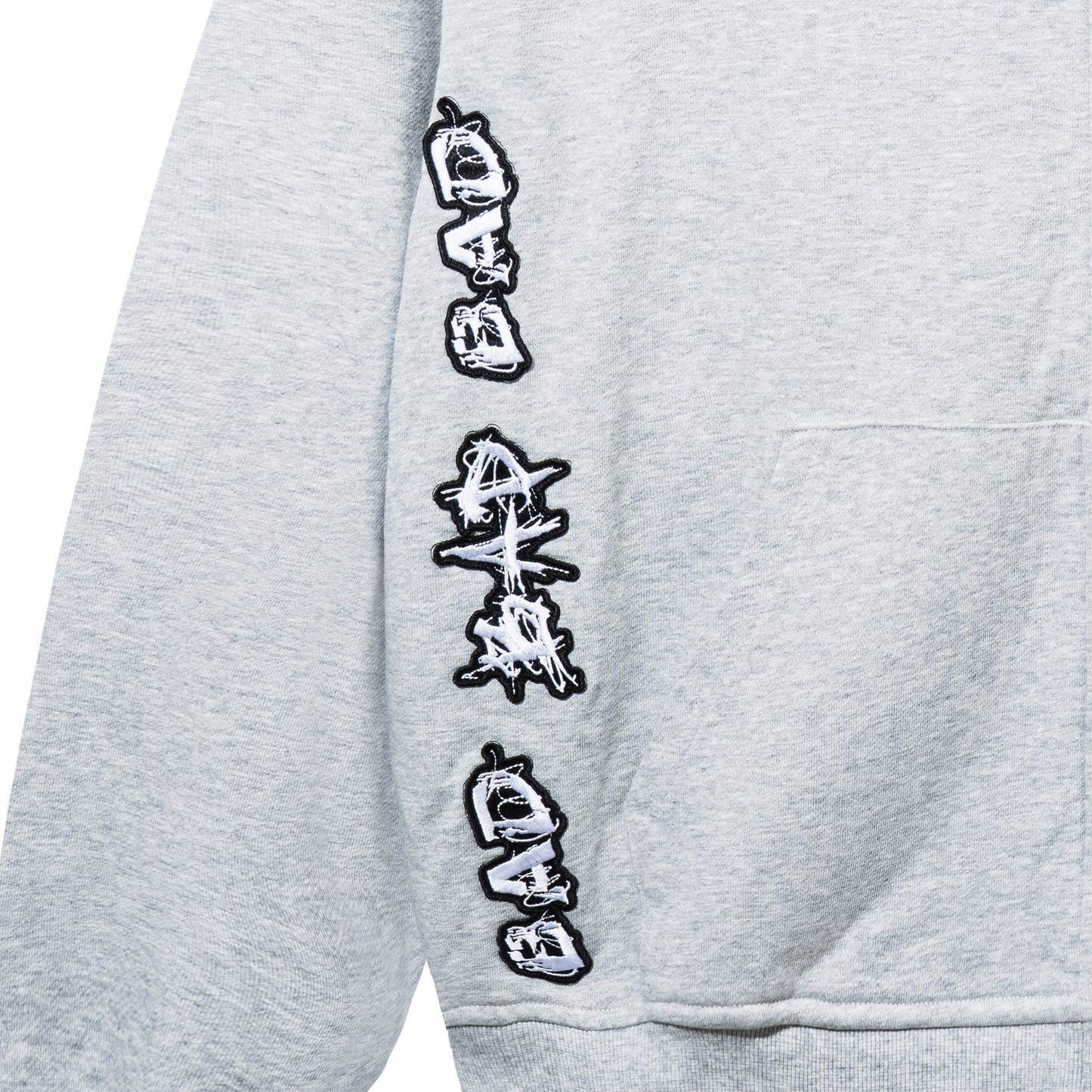 LOGO PATCH EMBROIDERED ZIP HEATHER GREY