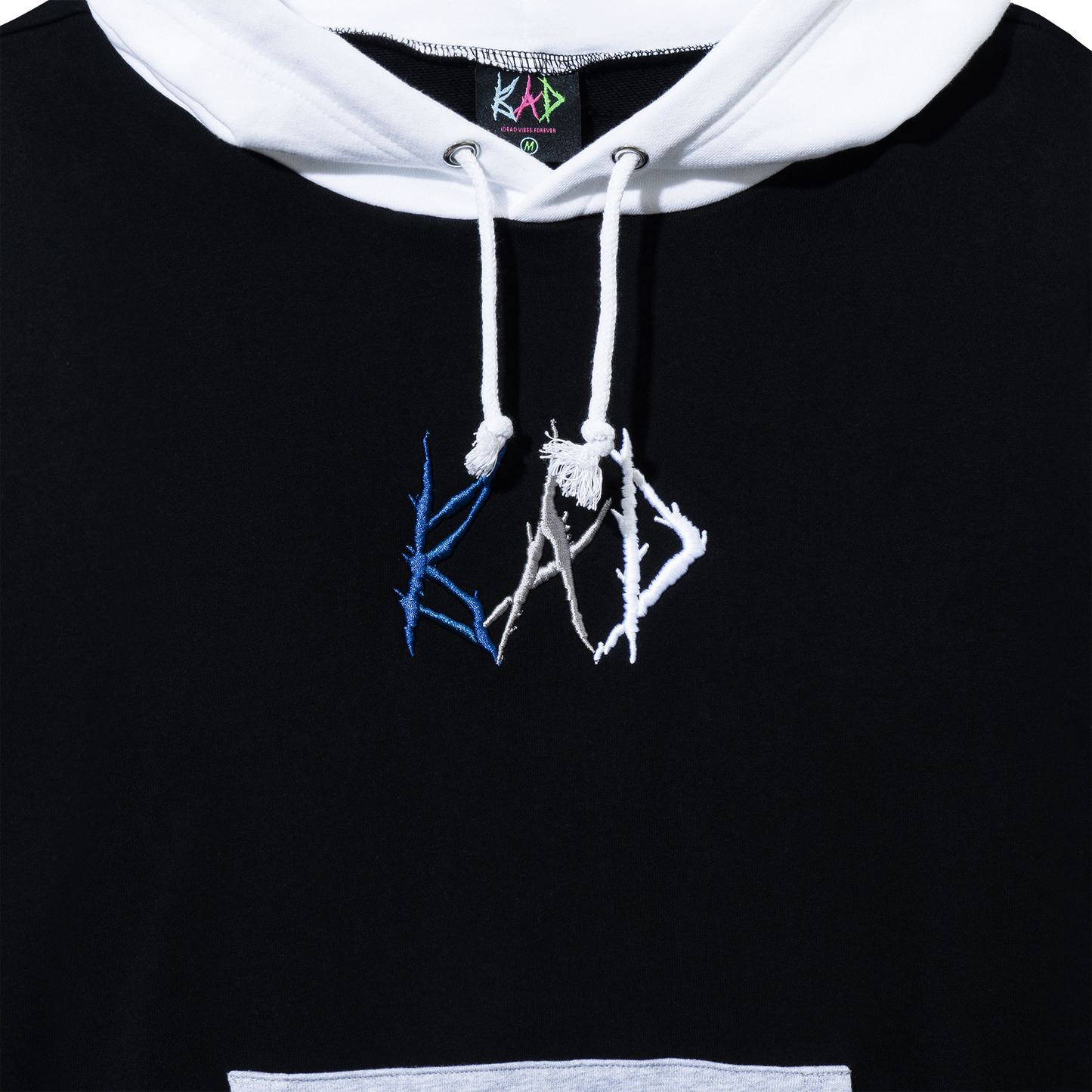 BAD LOGO COLORBLOCK HOODIE BLACK/BLUE MULTICOLOR