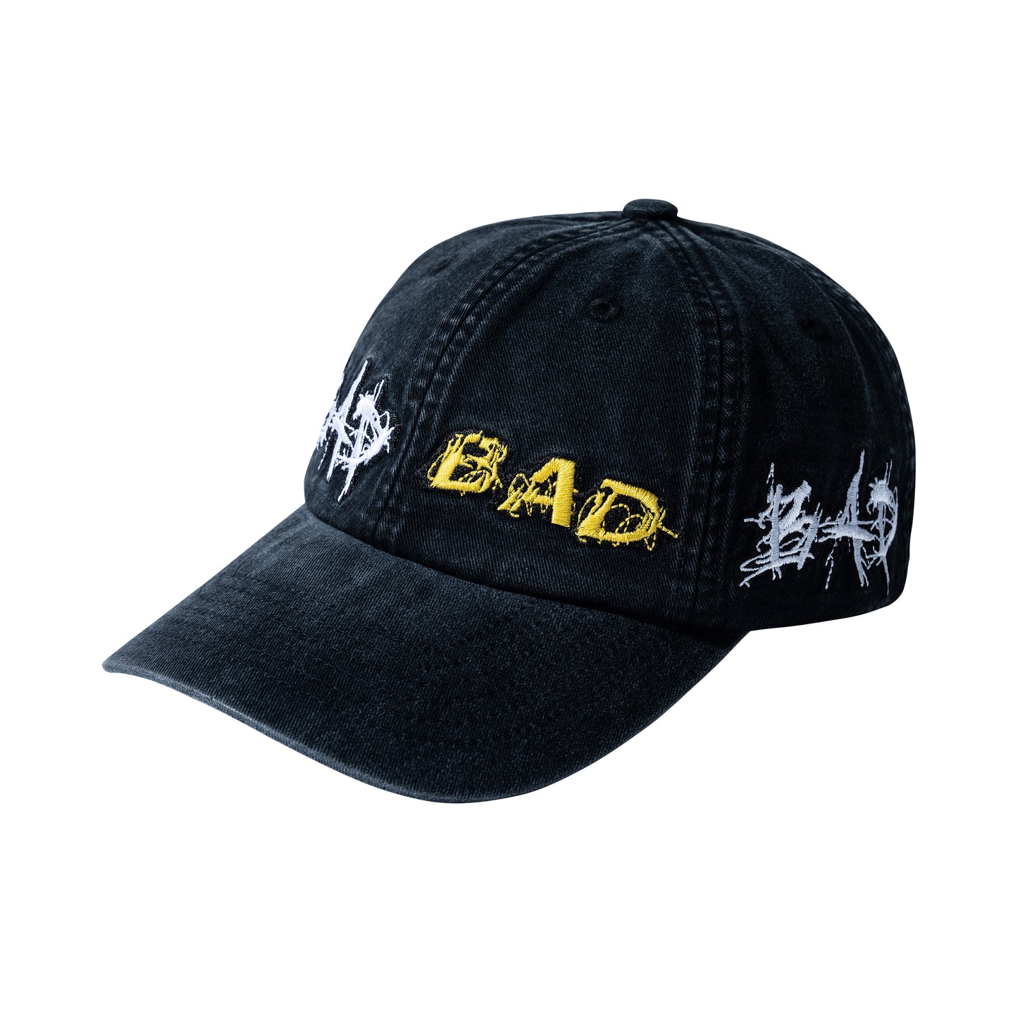 BAD EMBROIDERED HAT WASHED BLACK