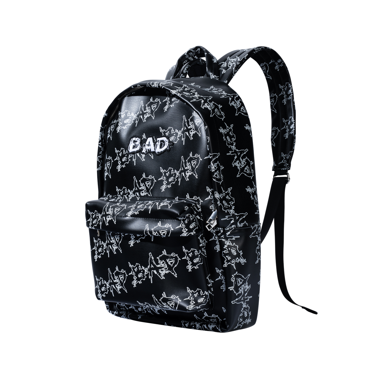 BAD PATCH LEATHER BACKPACK BLACK