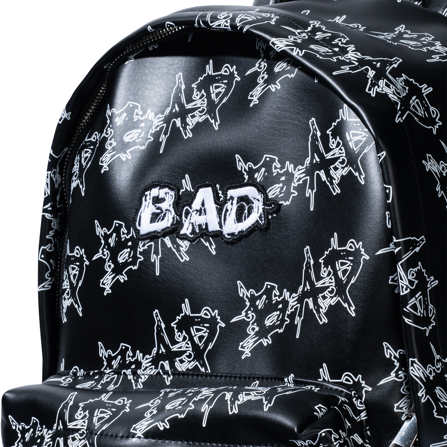 BAD PATCH LEATHER BACKPACK BLACK