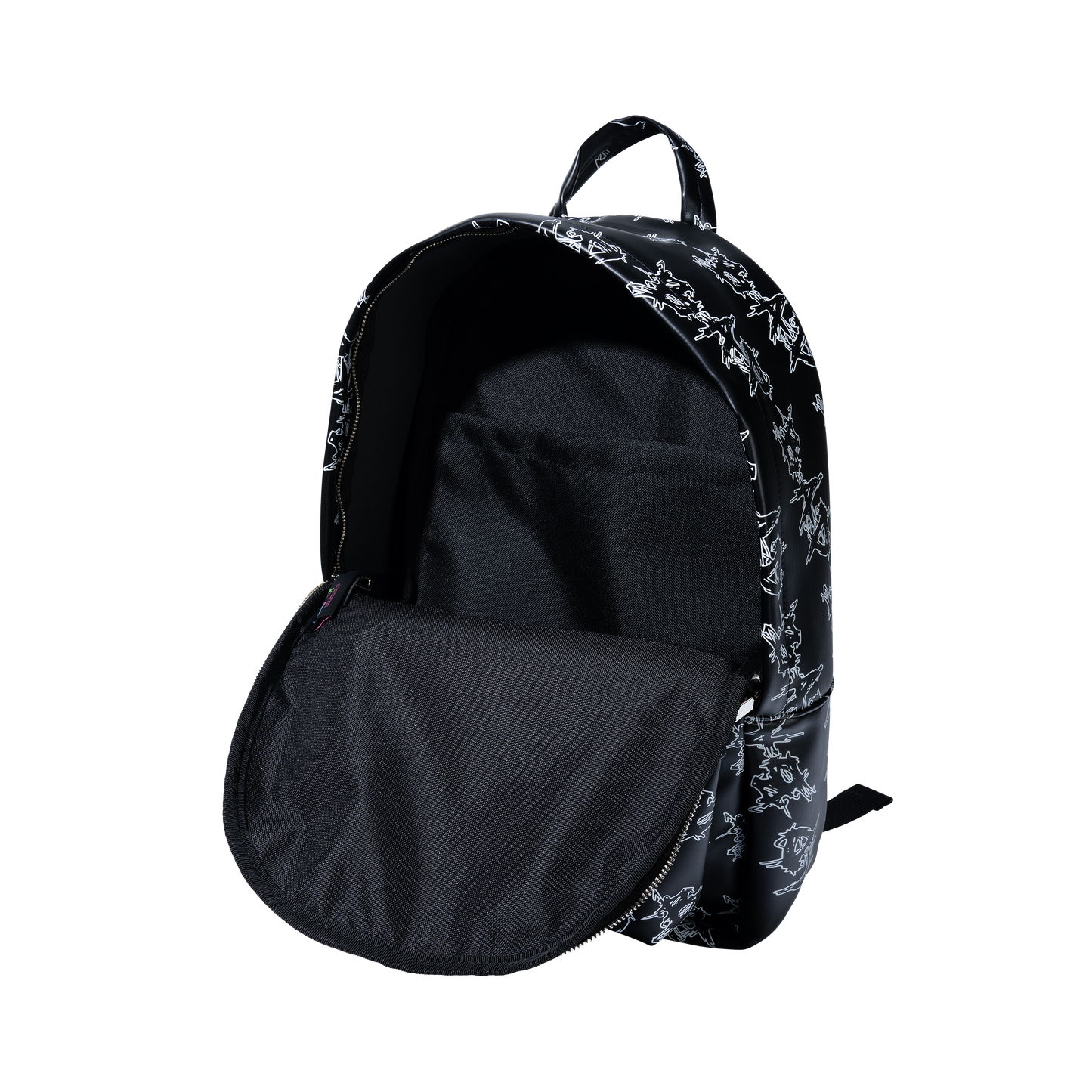 BAD PATCH LEATHER BACKPACK BLACK