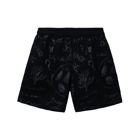 SKETCH SHORTS BLACK PRINT
