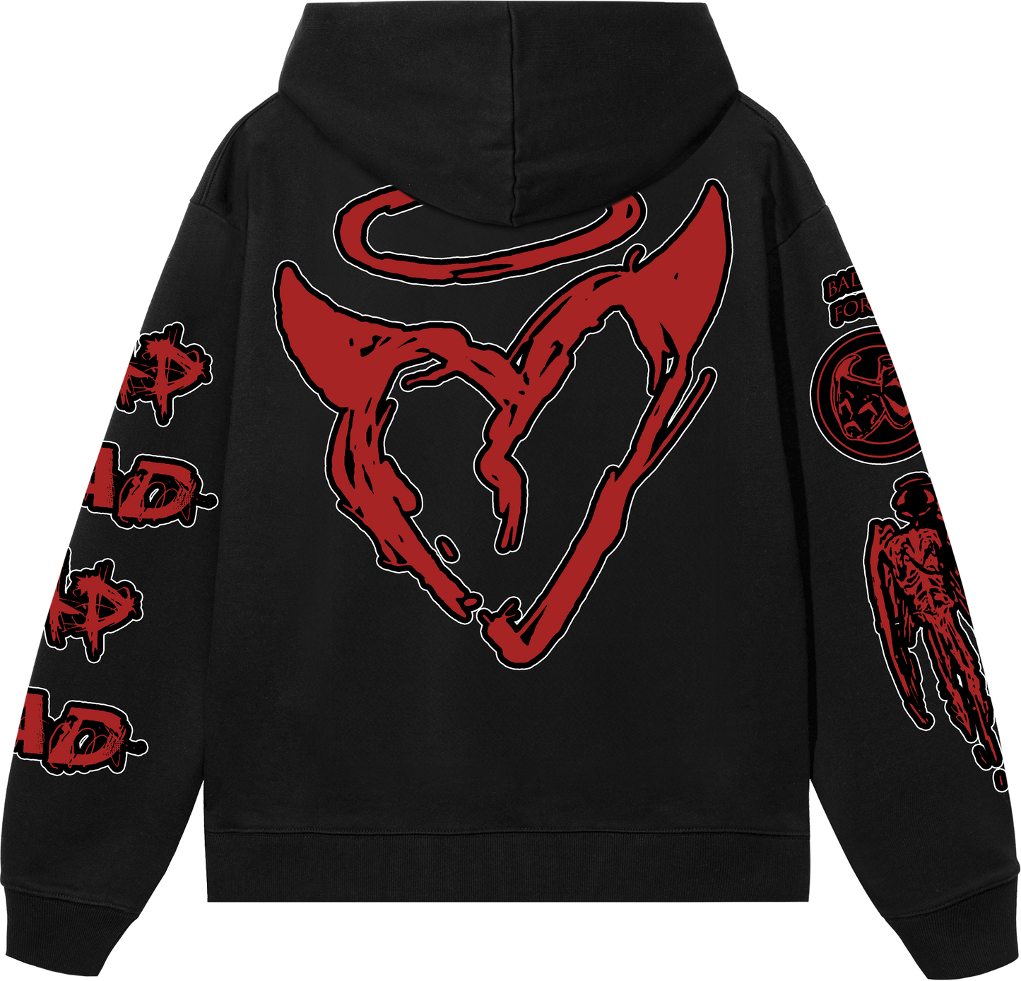 NO MORE PAIN ZIP HOODIE BLACK/RED