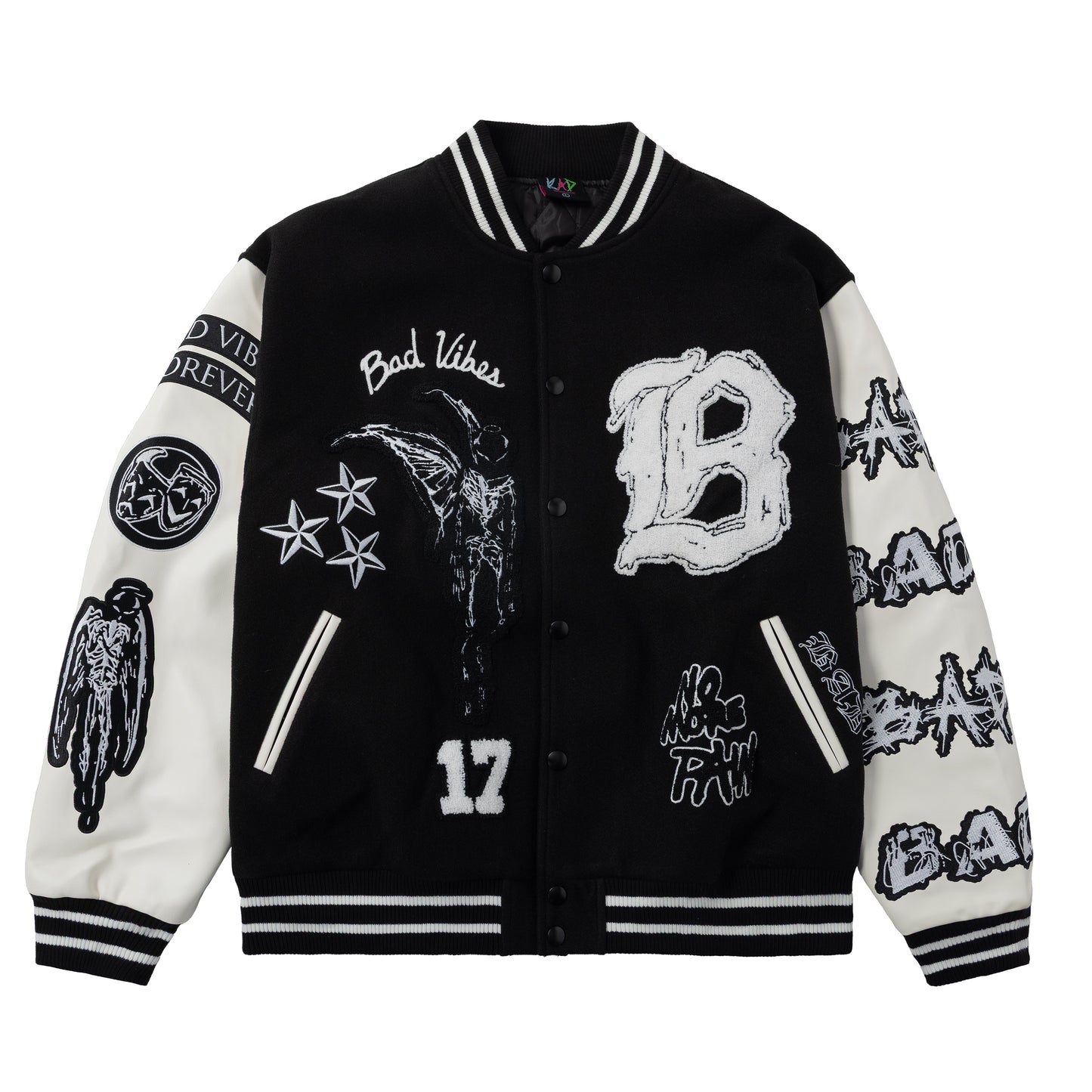 NO MORE PAIN LETTERMAN JACKET BLACK