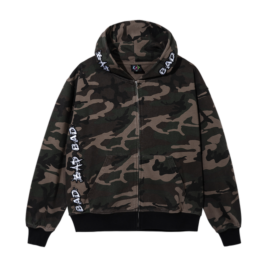 LOGO PATCH EMBROIDERED ZIP CAMO
