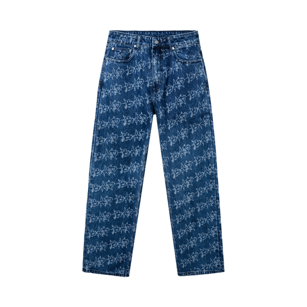 BAD ALLOVER DENIM PANTS INDIGO
