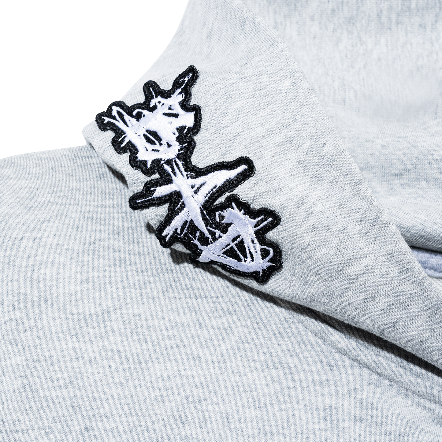 LOGO PATCH EMBROIDERED ZIP HEATHER GREY