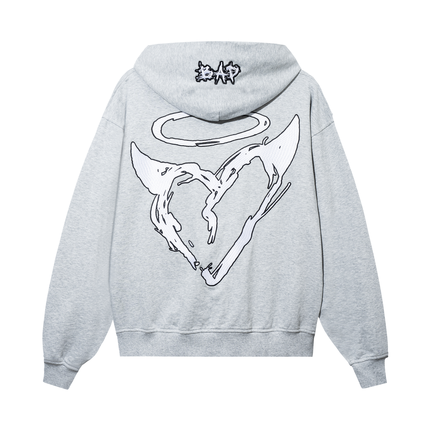 LOGO PATCH EMBROIDERED ZIP HEATHER GREY