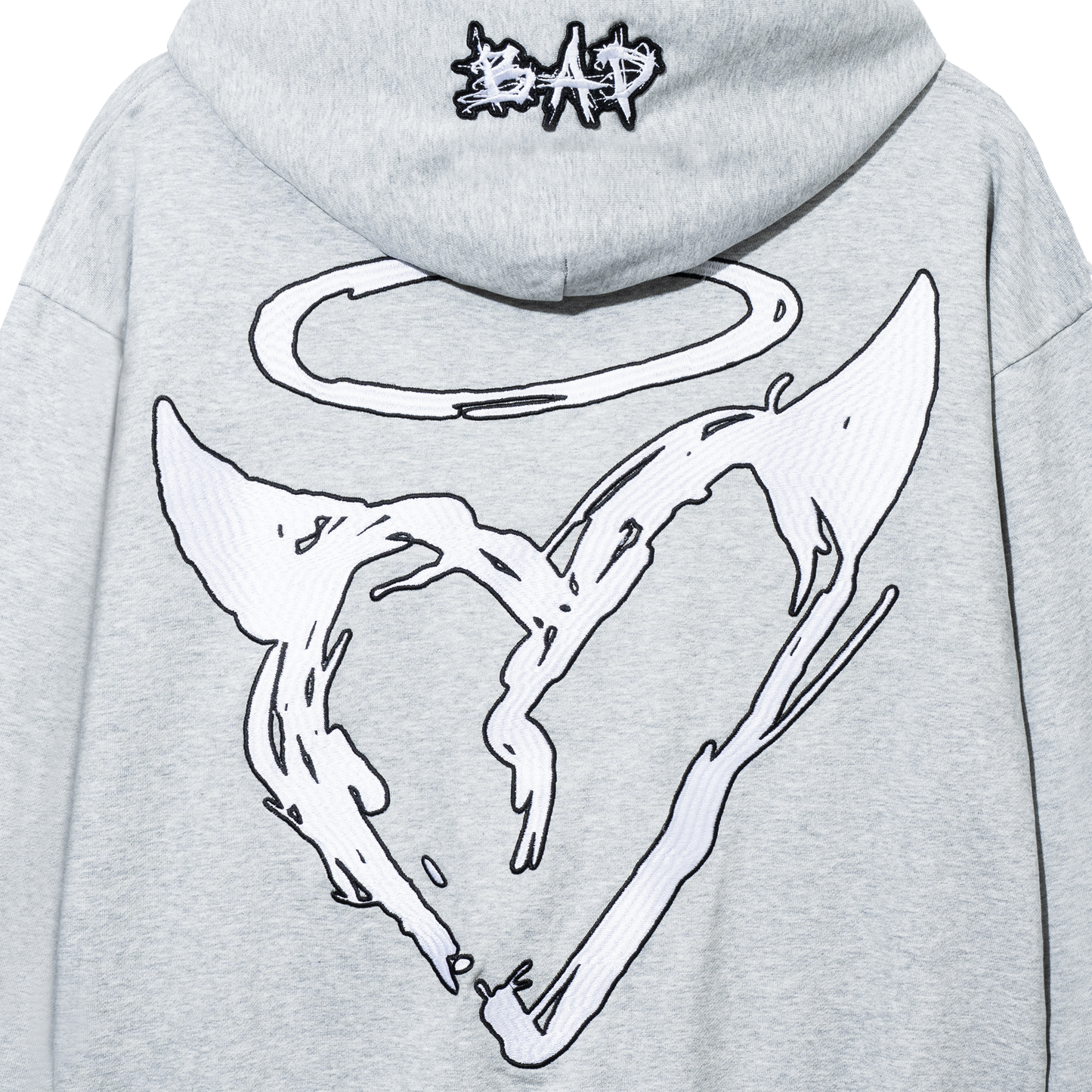 LOGO PATCH EMBROIDERED ZIP HEATHER GREY