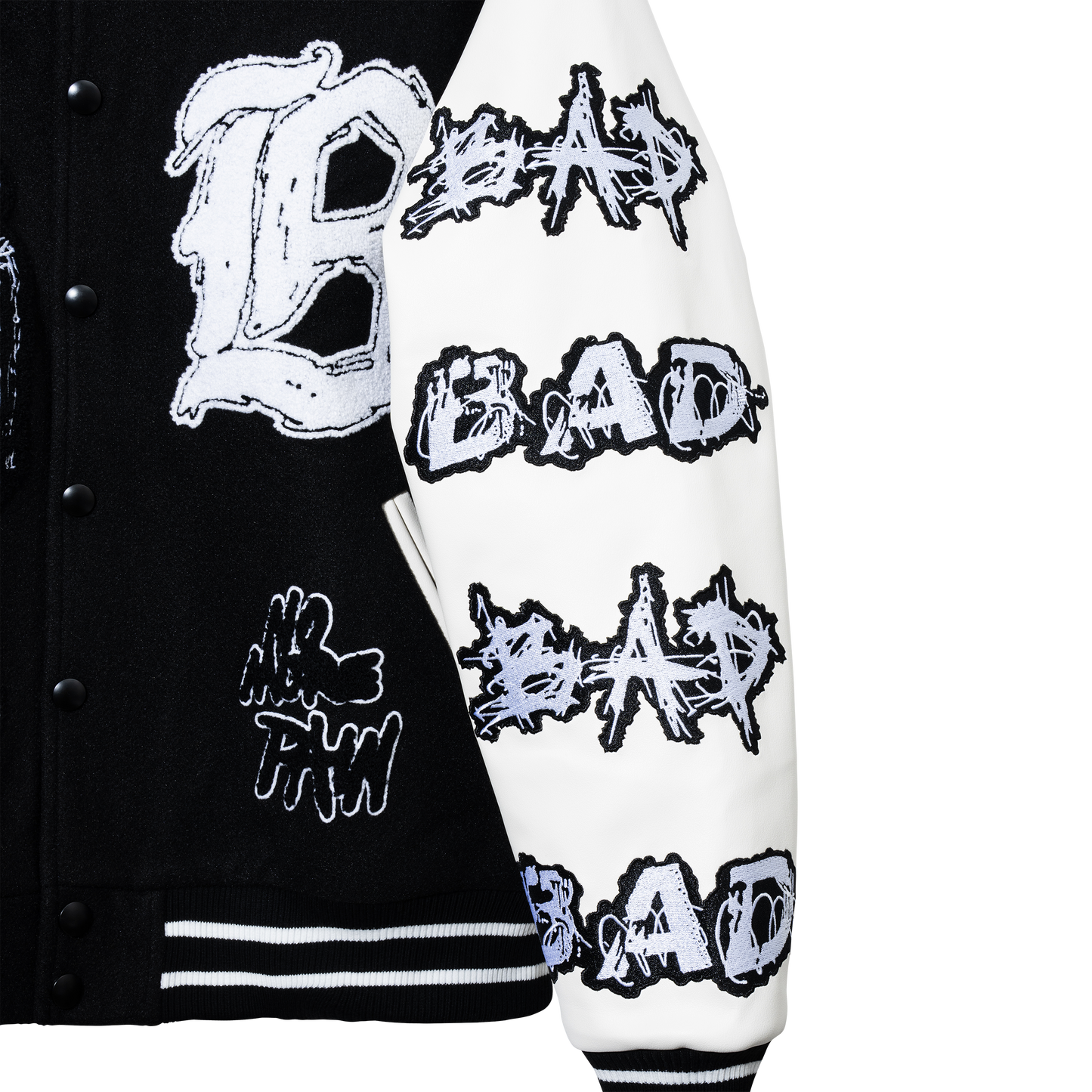 NO MORE PAIN LETTERMAN JACKET BLACK