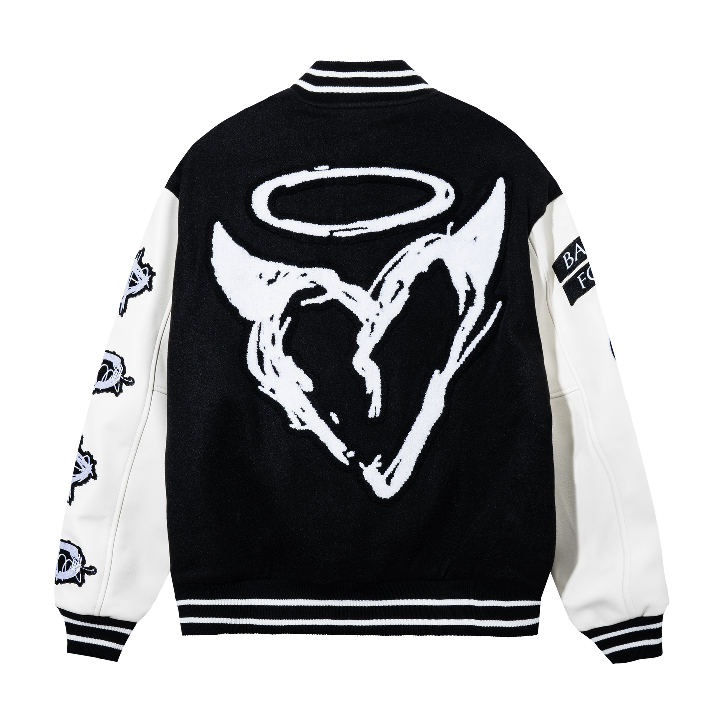 NO MORE PAIN LETTERMAN JACKET BLACK