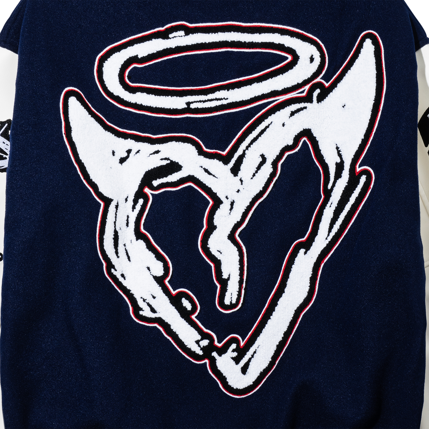 NO MORE PAIN LETTERMAN JACKET NAVY/WHITE