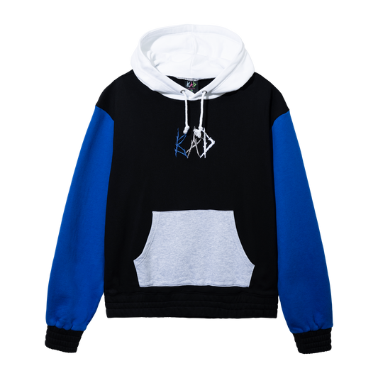 BAD LOGO COLORBLOCK HOODIE BLACK/BLUE MULTICOLOR