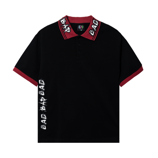 LEGACY POLO BLACK/BURGUNDY