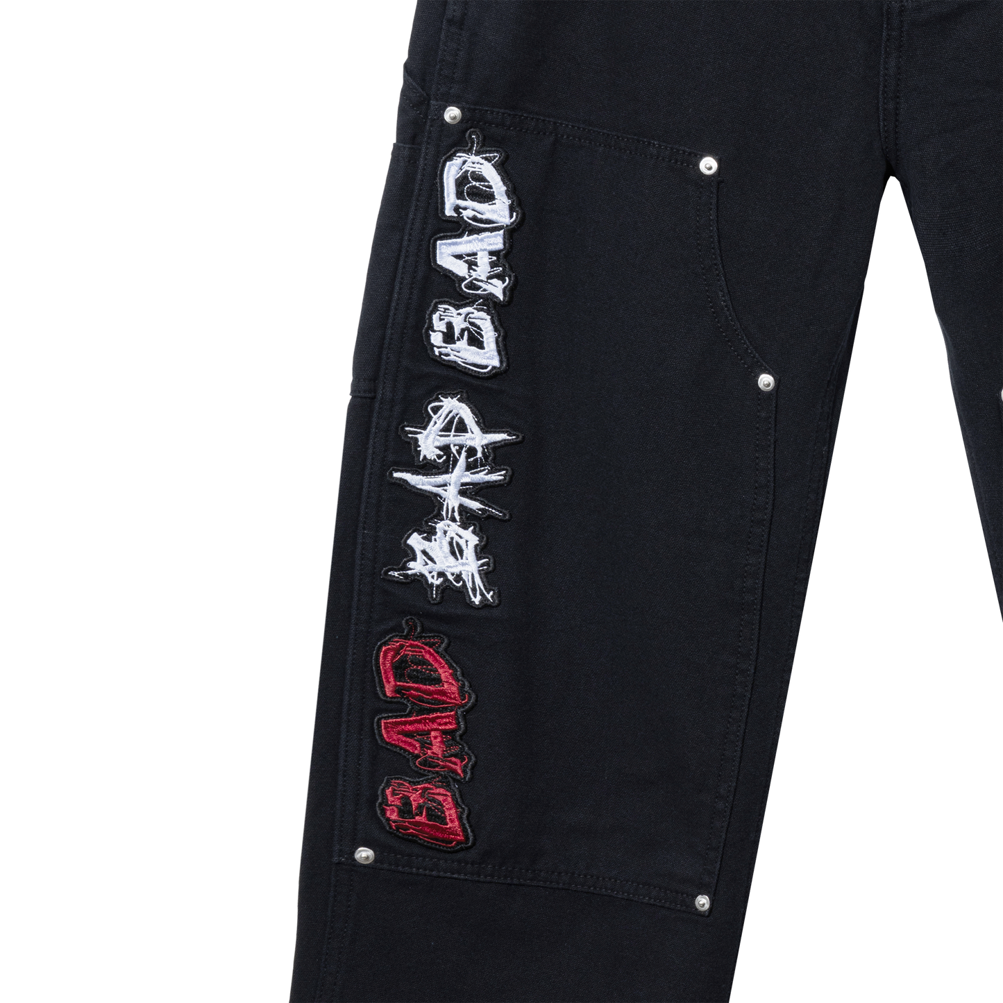 LOGO PATCH CARPENTER PANTS BLACK