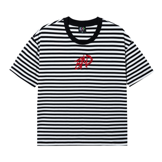 BAD STRIPED TEE BLACK/WHITE/RED