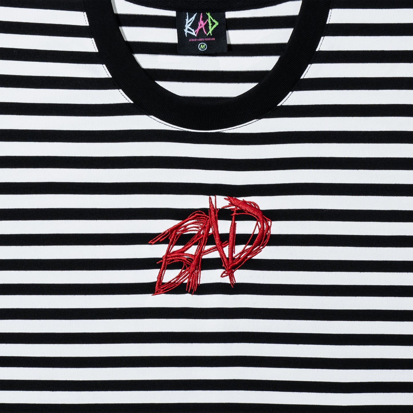 BAD STRIPED TEE BLACK/WHITE/RED