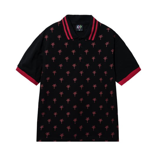 TREE OF LIFE POLO BLACK/RED