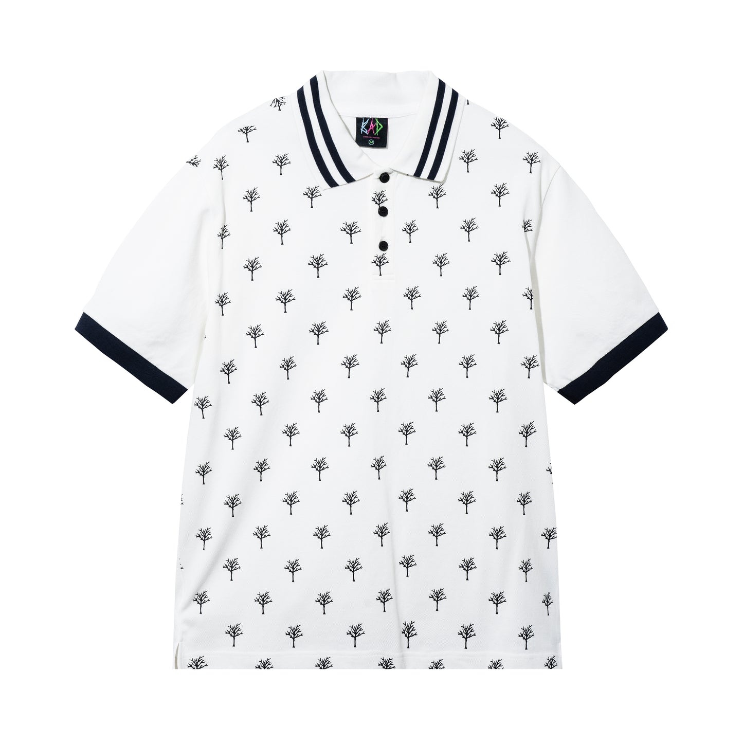 TREE OF LIFE POLO WHITE/BLACK