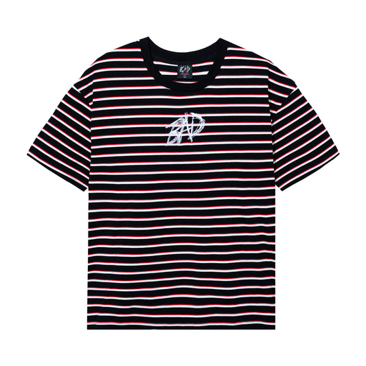 BAD STRIPED TEE BLACK/RED
