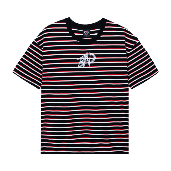 BAD STRIPED TEE BLACK/RED