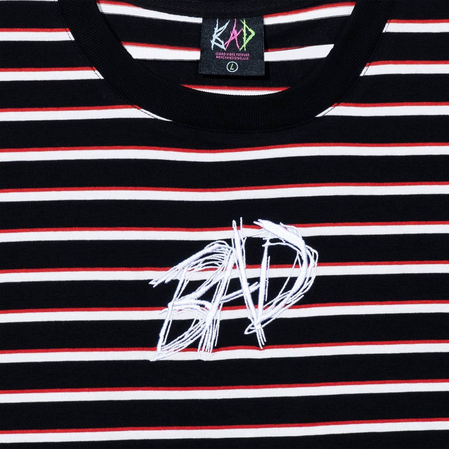 BAD STRIPED TEE BLACK/RED