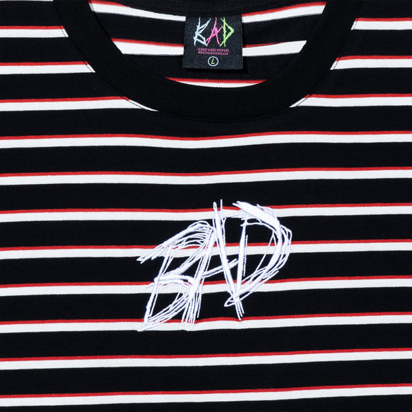BAD STRIPED TEE BLACK/RED