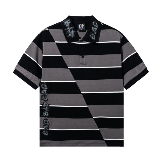 LEGACY SPLIT POLO BLACK/GREY