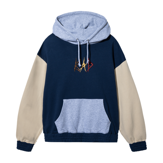 BAD LOGO COLORBLOCK HOODIE NAVY/CREAM MULTICOLOR