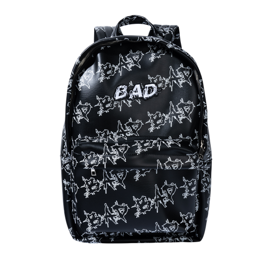 BAD PATCH LEATHER BACKPACK BLACK