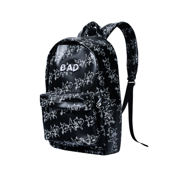 BAD PATCH LEATHER BACKPACK BLACK