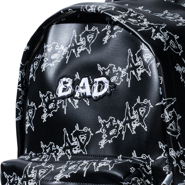 BAD PATCH LEATHER BACKPACK BLACK
