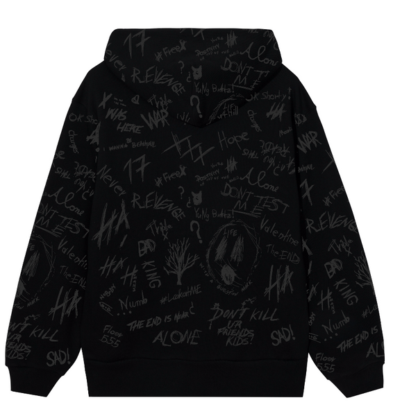 SKETCH HOODIE BLACK PRINT