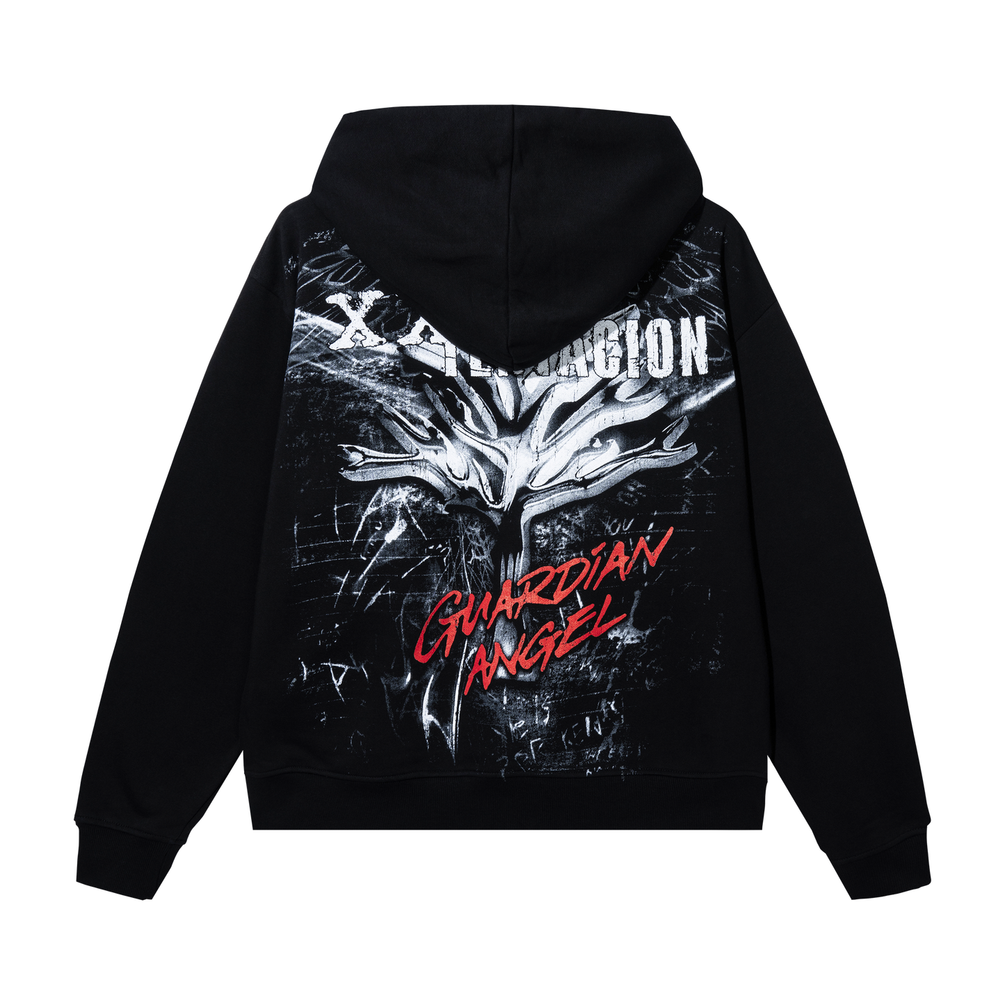 GUARDIAN ANGEL HOODIE BLACK/RED