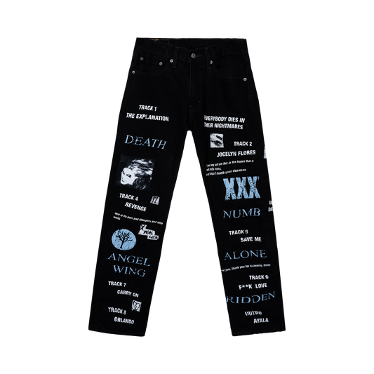 [ONE OF ONE] DISTRESSED PATCHWORK JEANS